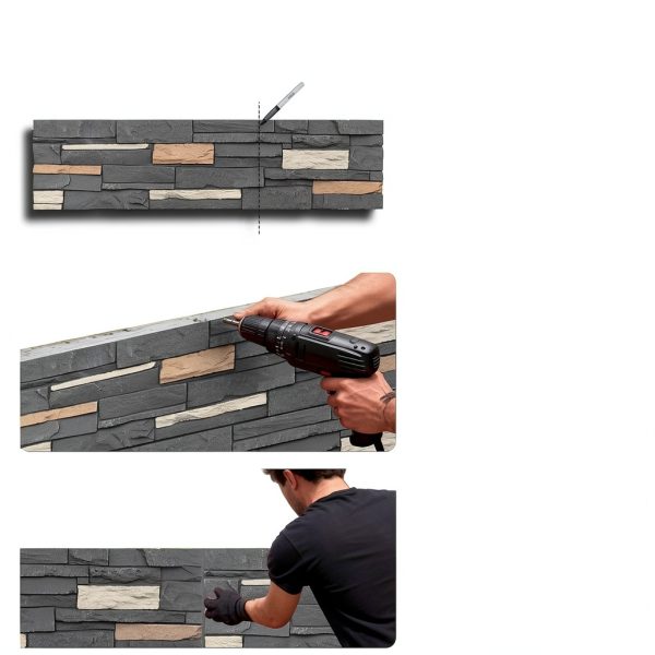 ROOMTEC Faux Stone Wall Panel Polyurethane DIY Exterior-3