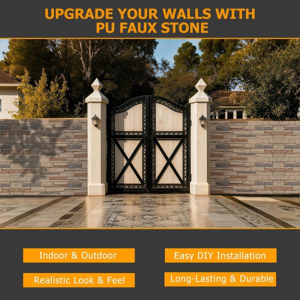 ROOMTEC Faux Stone Wall Panel Polyurethane DIY Home Decor-8