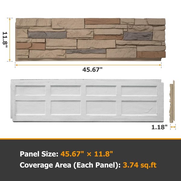 ROOMTEC Faux Stone Wall Panel Polyurethane DIY Home Decor-1