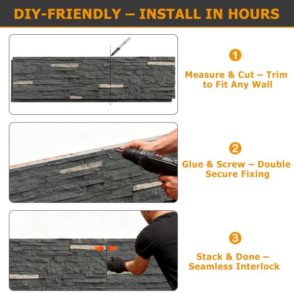 ROOMTEC Polyurethane Stone Wall Panel DIY Home Exterior-4