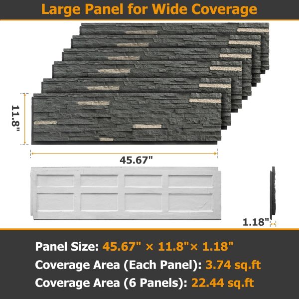 ROOMTEC Faux Stone Wall Panel Polyurethane DIY Exterior-1