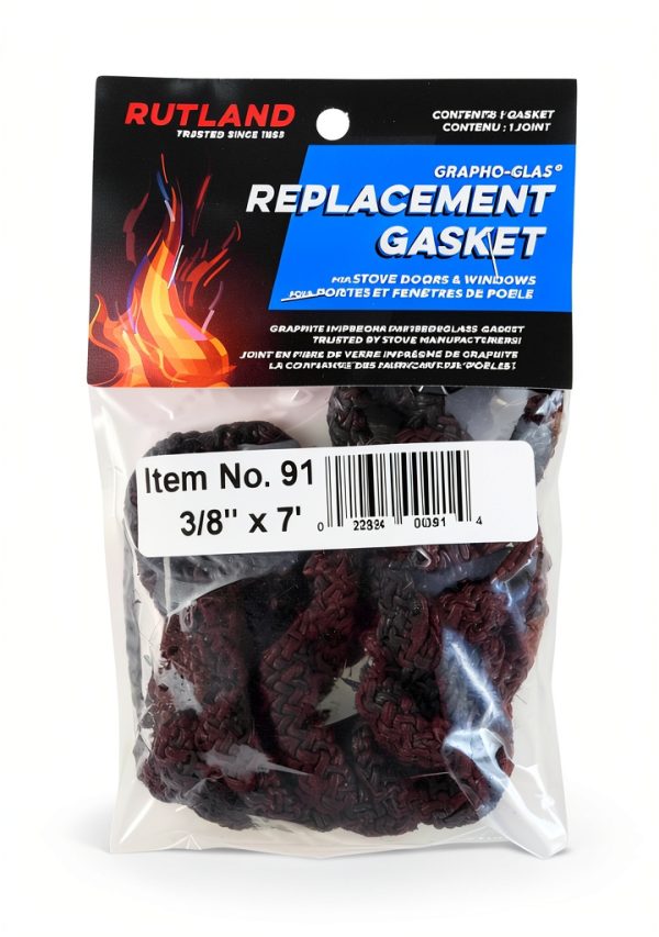 Rutland Grapho Glas Woodstove Gasket Rope 3/8" x 84in Fiberglass-0