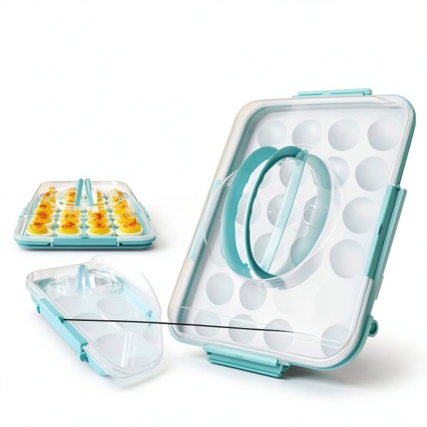 Deviled Egg Containers with Lid - Reusable Platter 2 Pack 48 Count-1