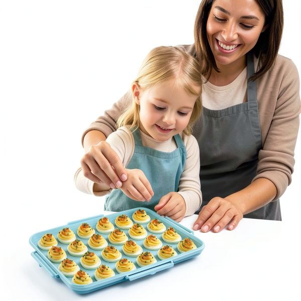 Deviled Egg Containers with Lid - Reusable Platter 2 Pack 48 Count-6