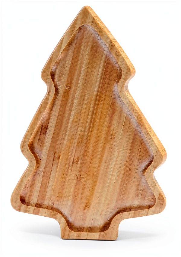 2PCS Wood Serving Platters:Christmas Tree Shaped Wooden Tray for Japanese Sashimi, Holiday Platters,Serving Charcuterie Board Decorative Cheese Cookie Trays Sandwich Dessert Snacks-1
