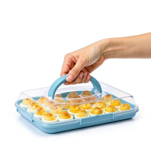 Deviled Egg Containers with Lid - Reusable Platter 2 Pack 48 Count-7