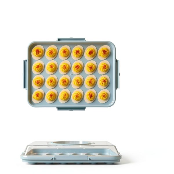 Deviled Egg Containers with Lid - Reusable Platter 2 Pack 48 Count-5
