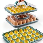 Deviled Egg Containers with Lid - Reusable Platter 2 Pack 48 Count-0